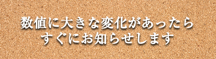 数値に大きな変化があったらすぐにお知らせします